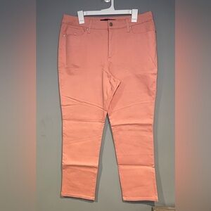 Womens Gloria Vanderbilt Stretch Amanda 2.0 Slim Leg Size 14 Coral Jeans